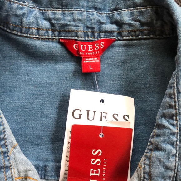Guess Light Blue Denim Shirt - Picture 2 of 8